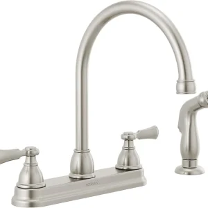 Two-handle kitchen faucet with spray | Tavomart